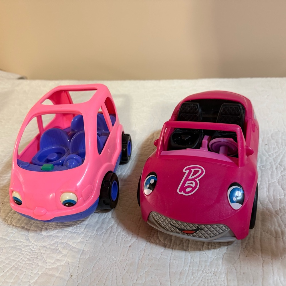 Pink and Purple Toy Car Duo